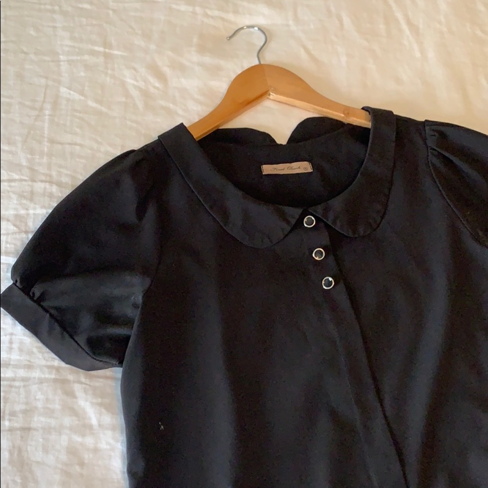 Black Peter Pan collar blouse